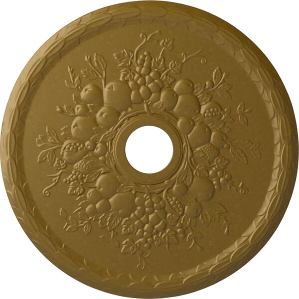 Ekena Millwork Grape Ceiling Medallion (Fits Canopies up to 3 5/8"), Hnd-Painted Gold, 22 5/8"OD x 3 5/8"ID x 5/8"P CM22GRGLS - main